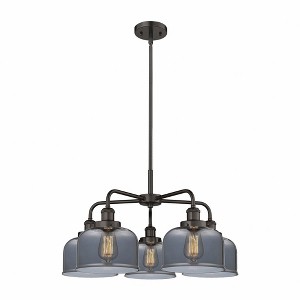 Bell - 5 Light Stem Hung Chandelier In Art Deco Style-14.75 Inches Tall and 26 Inches Wide - 1 of 1