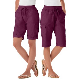 Woman Within Plus Size Convertible Length Cargo Bermuda/Short - 1 of 4
