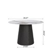 39" Modern Round Pedestal Dining Table with Faux Marble Stone Top, Small Space Kitchen Table for Apartment, Dining Room-The Pop Home - 4 of 4