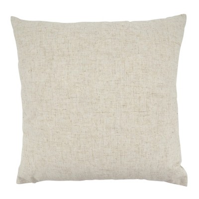Natural Square Embroidered Let's Snuggle Pillow