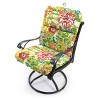 Outdoor Knife Edge Dining Chair Cushion - Green Tropical - Jordan Manufacturing - 4 of 4