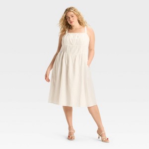 Women's Milkmaid Midi A-Line Dress - Wild Fable™ - 1 of 3