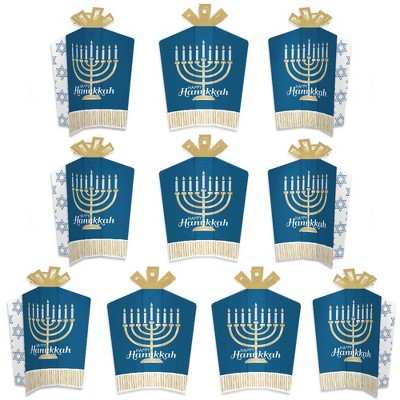 Big Dot of Happiness Happy Hanukkah - Table Decorations - Chanukah Holiday Party Fold and Flare Centerpieces - 10 Count