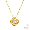 Women's Gold - Toned Copper Pendant Necklace with O - Link Chain - 3 of 4