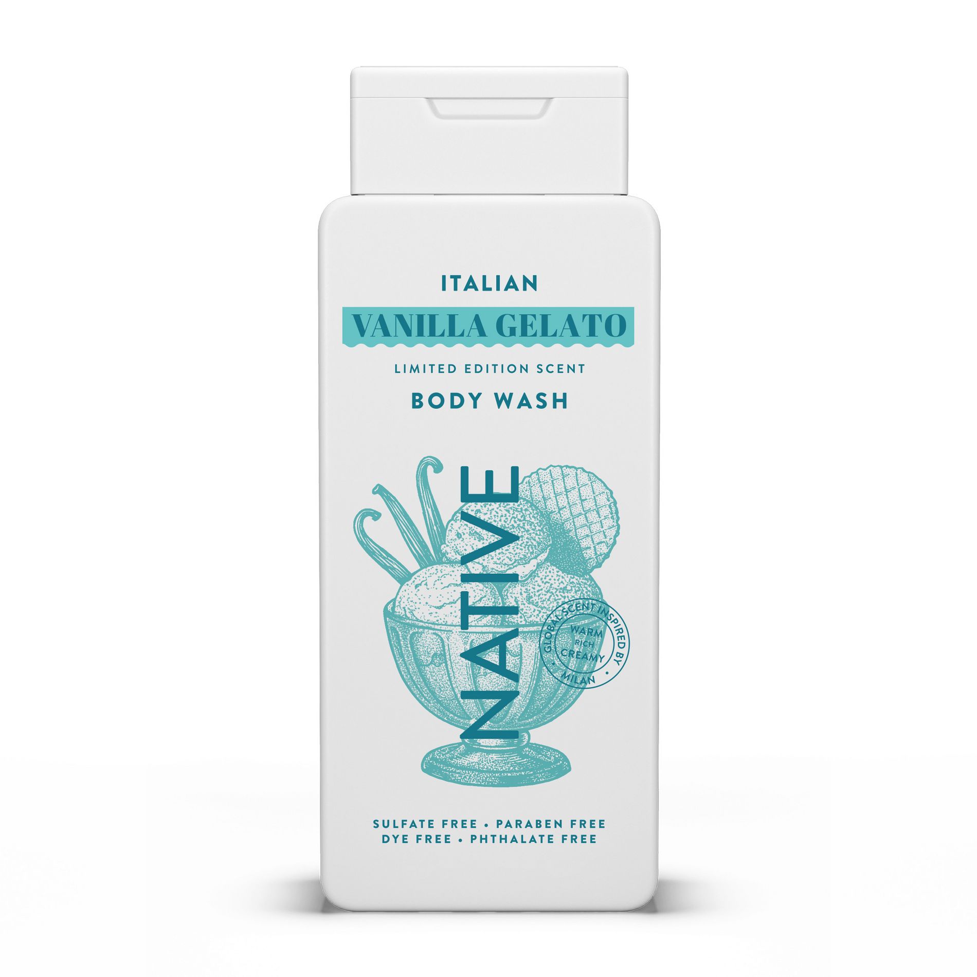 Native Limited Edition Global Flavors Sulfate-Free Body Wash - Italian Vanilla Gelato - 18 fl oz: Basic Cleansing, Whole Body, For Normal, Oily