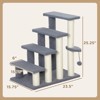 VisioGear 4 Levels Cat Steps, Pet Stairs Carpeted Ladder, Kitten Tree Climber with Scratching Posts, Gray, 23.5"*15.8"*25.3" - 3 of 4