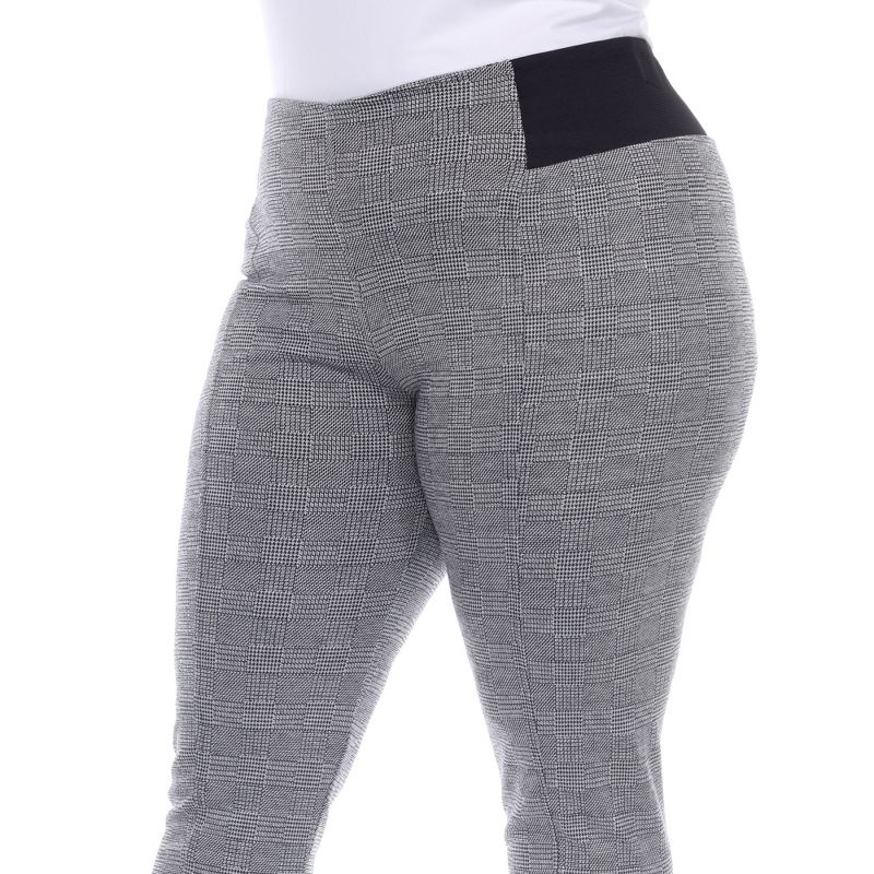 Women's Plus Size Jacquard Slim Pants - White Mark, 5 of 6