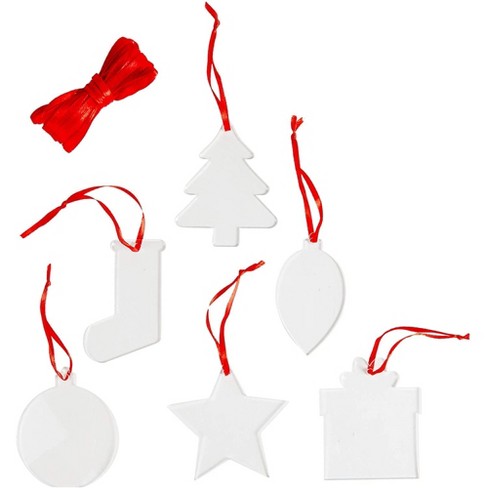 2.5 Inch Round White Christmas Ornament Frame, 2 Per Package