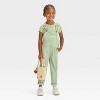 OshKosh B'gosh Toddler Girls' Floral Overalls - Green - 3 of 3