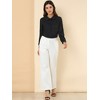 Allegra K Women's Work Peter Pan Collar Long Bishop Sleeve Button Down Shirt - 3 of 4