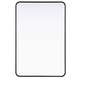Elegant Lighting Contour Metal Rectangle Mirror 28x42 in Black - 1 of 4