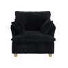 60" Corduroy Armchair with Detachable Ottoman and Pillows - 3 of 4