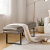 Fritz Modern Channel Tufted Design Upholstered Bench with Metal Legs|ART OF LIVING DESIGNS - 3 of 4