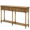 COWLOWN Rustic Console Table with 2 Drawers & Shelf, Solid Wood Sofa Table for Living Room & Entryway, Easy Assembly - 4 of 4