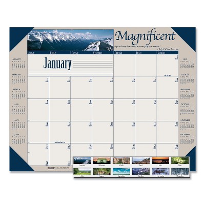 House of Doolittle Recy Motivational Photographic Monthly Desk Pad Calendar 22x17 2022 175