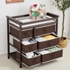 GustoWave Baby Changing Table,Baby Changing Station Dresser with 6 Storage Drawers and Pad,Diaper Changing Table, Wooden Infant Diaper,brown - 2 of 4