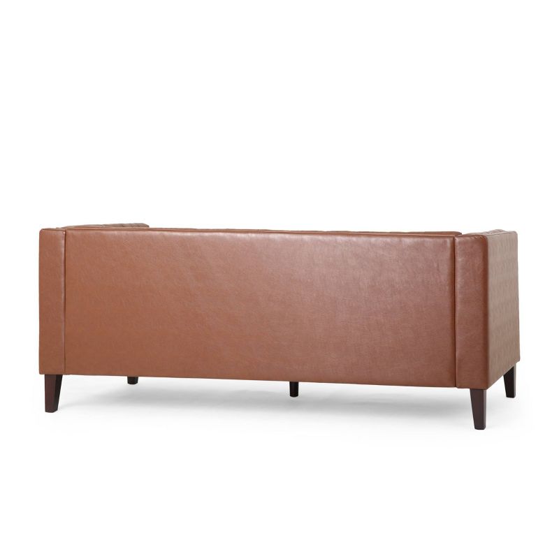 Pondway Contemporary Faux Leather Tufted 3 Seater Sofa - Christopher Knight Home, 4 of 12