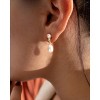 Pearl Earrings: 14k Gold-plated Cubic Zirconia Accented Pearl Drop Dangle Wedding Engagement Earrings For Women Bridal Bridesmaid - 3 of 4