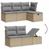 vidaXL 7 Piece Patio Sofa Set with Cushions Gray Poly Rattan - without storage - 3 of 4