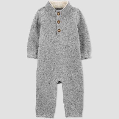 Image of Carter's Just One You®️ Baby Boys' Fleece Romper - Gray Newborn