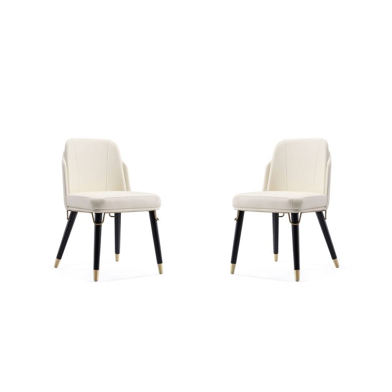 Set of 2 Estelle Faux Leather Dining Chairs Cream - Manhattan Comfort, 1 of 10