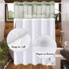 Aoibox Waffle Weave Shower Curtain with Snap-in Fabric Liner Set, Hotel Style with Mesh Top Window, Waterproof & Washable, Sage Green - 3 of 4