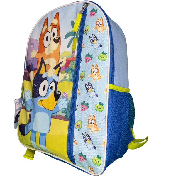 Mochila escolar de 16 pulgadas para niños de Bluey con Bingo a cuestas, de nailon azul, para niños y niñas de 3 años en adelante 4