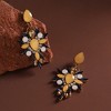 SOHI Women's Lemon Yellow Crystal Drop Earrings - 2 of 4