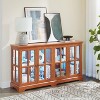 Okak Display Cabinet, Curio Cabinet with 4 Vintage Design Glass Doors，Storage Cabinet for Living Room, Bedrooom, Office - 3 of 4