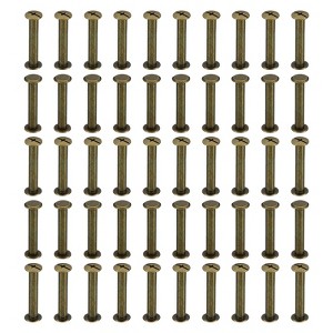 Unique Bargains Steel Leather Belt Scrapbook Binding Kits M5 Chicago Screws 100 Sets - 1 of 4