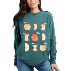 Simply Sage Market Watercolor Apple Chart shirt design Garment Dyed Long Sleeve - 1 of 4