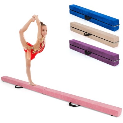 Costway 7ft Folding Gymnastic Beam Portable Floor Balance Beam W/handles  For Gymnasts Pink : Target