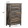 FONTOI Dressers, Tall Dressers with Wood Top and 5 Drawers, Dressers Organizer for Bedroom Entryway Hallway, Brown, 31.3"*48"*15.75" - 2 of 4