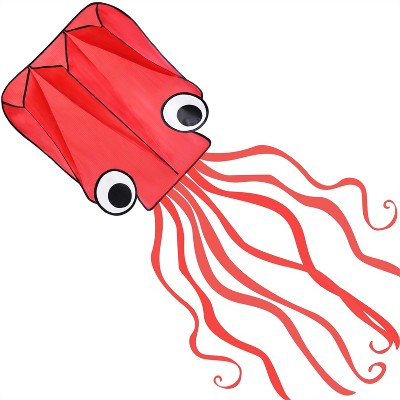 Joyfy Large Red Octopus Kite for Kids and Adults, 29.5 In x 28 In Giant Beach Kites for Lawn Games, Outdoor Fun, Family Activities