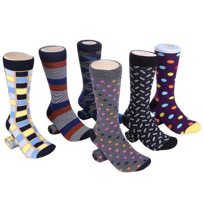 Men's Bold Designer Dress Socks 6 Pack - Classy Collection, Size: 9-11 ...