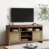 58" Inch Rattan TV Stand for TV Up to 65 Inch, Boho Entertainment Center with Storage,Natural - 2 of 4