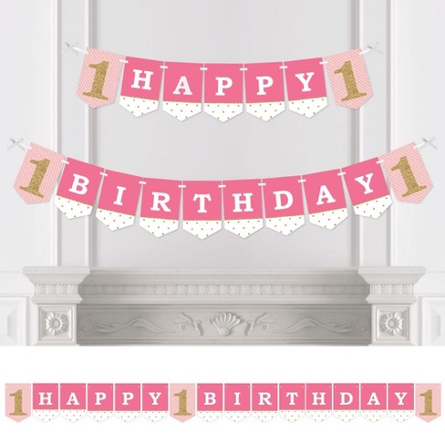 Pink Printable Happy Birthday Banner DIY Birthday Party