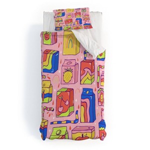 Deny Designs 2pc Twin/Twin XL Doodle By Meg Juice Box Print Kids' Duvet and Sham Set - 1 of 4