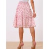 Allegra K Women's Floral Print Smocked Elastic Waist Midi Flowy Tiered Ruffle Skirt - 4 of 4