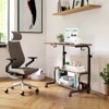 Rolling & Height Adjustable P2 15MM PB Wood& Steel Computer Desk Laptop Side Table End Table with with Charging Station, 2 USB Ports and Outlets-Brown - 2 of 4