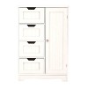 AndMakers 22.5 in. W. x 11.81 in. D x 32.68 in. H White Wood Linen Cabinet with 4 Drawers and 1 Door - 4 of 4