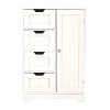 AndMakers 22.5 in. W. x 11.81 in. D x 32.68 in. H White Wood Linen Cabinet with 4 Drawers and 1 Door - image 4 of 4