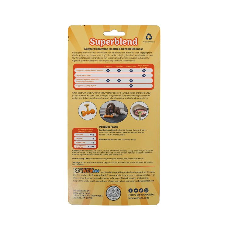 Bow Wow Labs Epic Chew Superblend Beef Flavor Bone Dog Treat, 2 of 8