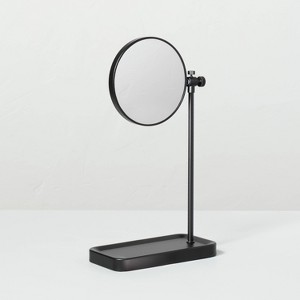 Two-Sided Vanity Mirror with Tray Base Matte Black - Hearth & Hand™ with Magnolia - 1 of 4