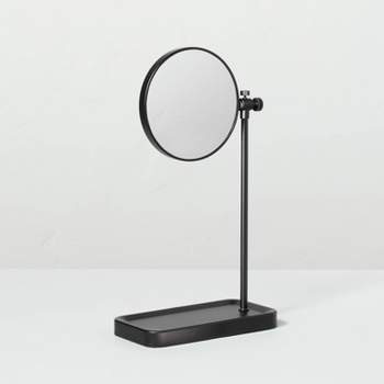 Two-Sided Vanity Mirror with Tray Base Matte Black - Hearth & Hand™ with Magnolia