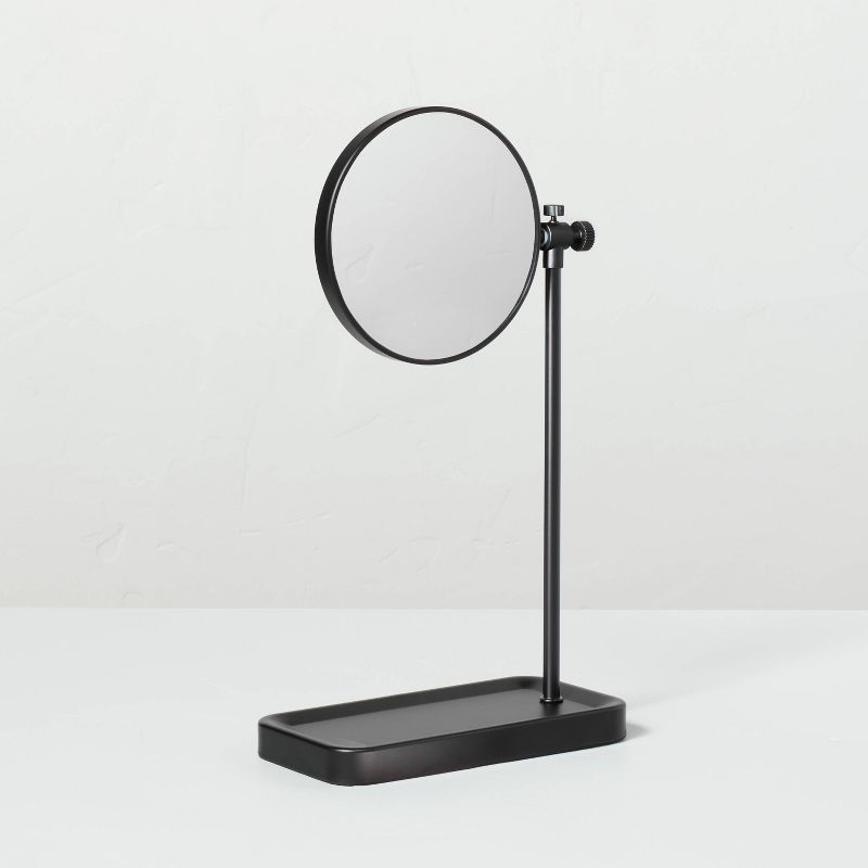 Two-Sided Vanity Mirror with Tray Base Matte Black - Hearth &#38; Hand&#8482; with Magnolia, 1 of 6