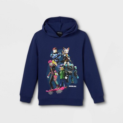 Boys Roblox Hooded Pullover Sweatshirt Navy Target - roblox guest hoodie