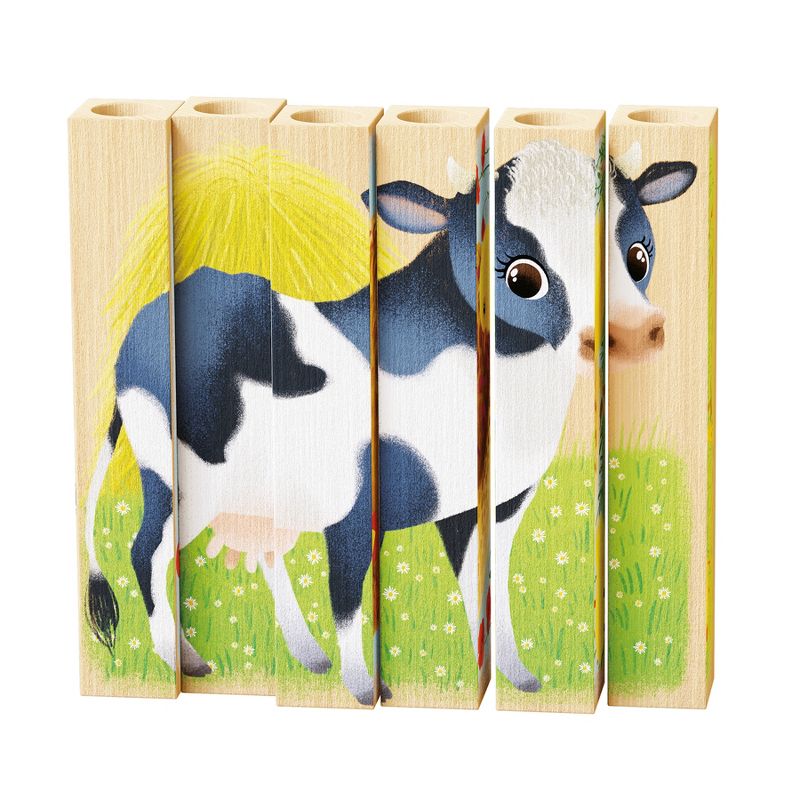 Quercetti Mix-N-Match Wood Puzzle, Baby Farm Animals, 3 of 8