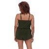 Aqua Green, Women's Vneck Blouson Romper - 3 of 3