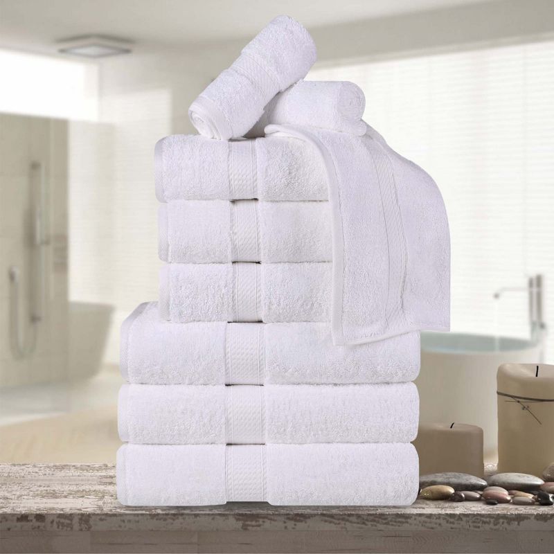 Premium Cotton 800 GSM Heavyweight Plush Luxury 9 Piece Bathroom Towel Set by Blue Nile Mills, 2 of 9